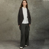 Famecoco 100% Cotton Collarless Long Coat