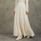Famecoco Pleated Maxi Skirt with High Waist