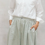 Lyocell Floral Jacquard Midi Skirt