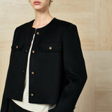 Famecoco Classic Wool Cropped Jacket