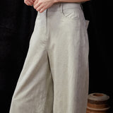Famecoco Botanical Jacquard Wide-Leg Pants