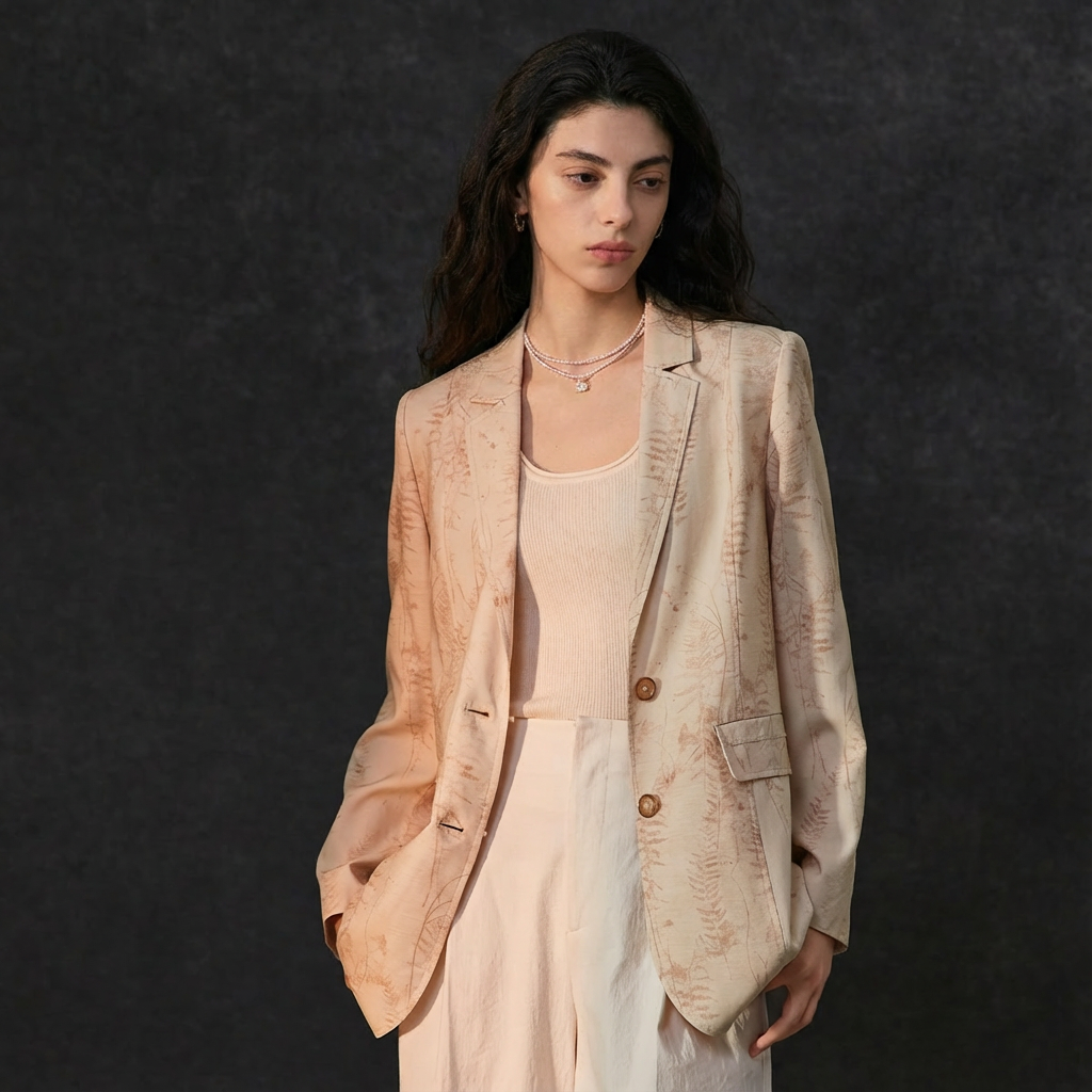 Famecoco Signature Printed Lyocell Blazer