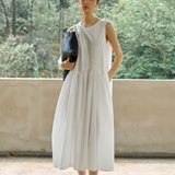 Famecoco Asymmetric Cotton Midi Dress