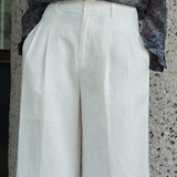 Famecoco Linen-Blend Wide-Leg Pants