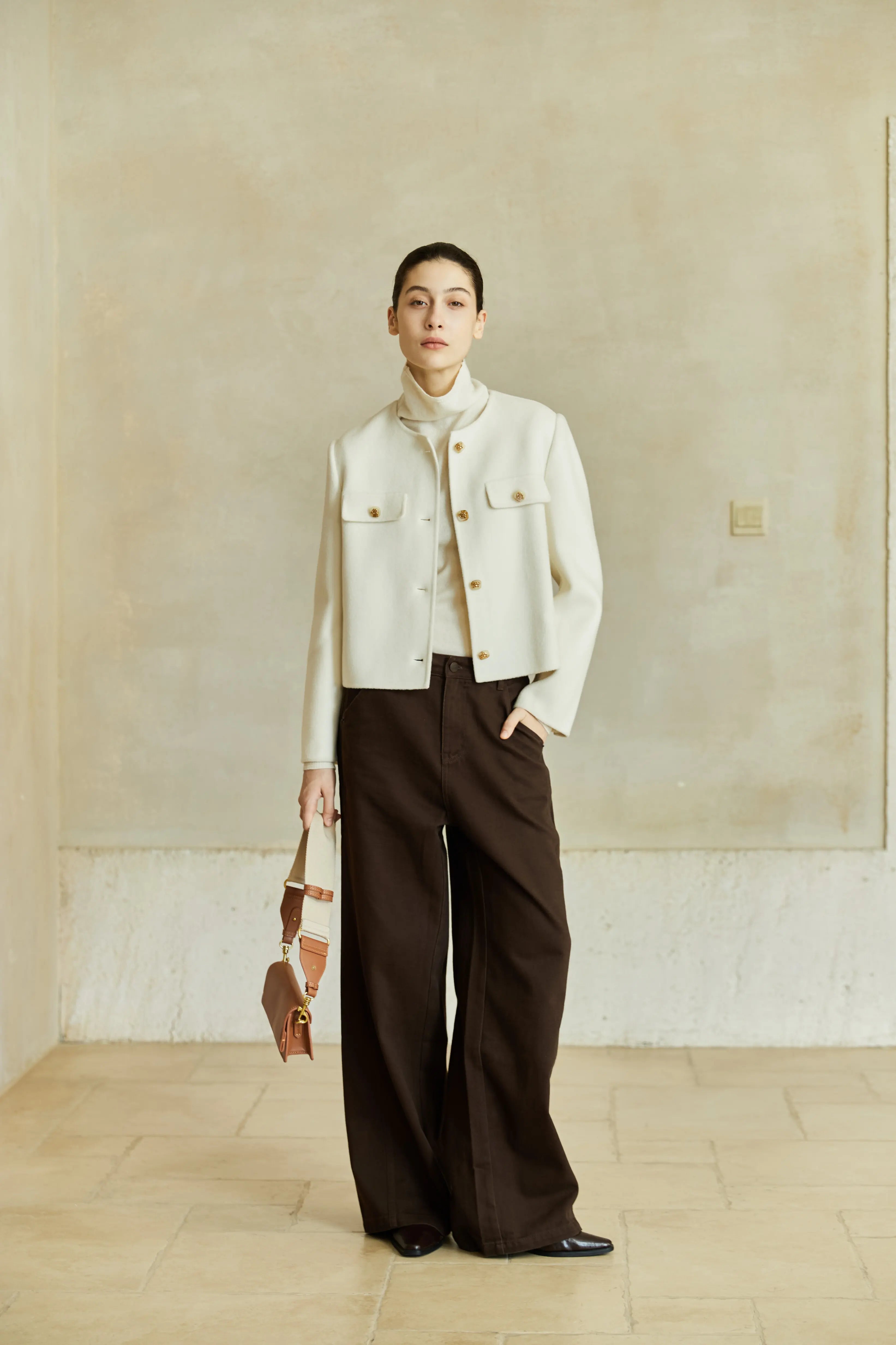 Famecoco Signature 100% Wool Cropped Jacket