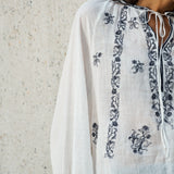 Famecoco Embroidered Ramie Blouse