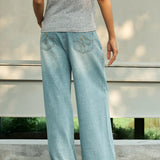 Famecoco Silver Splatter Wide Leg Jeans