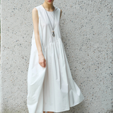 Famecoco Asymmetric Cotton Midi Dress