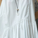 Famecoco Asymmetric Cotton Midi Dress