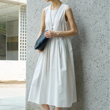 Famecoco Asymmetric Cotton Midi Dress