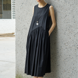Famecoco Asymmetric Cotton Midi Dress