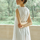 Famecoco Asymmetric Cotton Midi Dress
