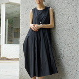 Famecoco Asymmetric Cotton Midi Dress