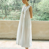 Famecoco Asymmetric Cotton Midi Dress