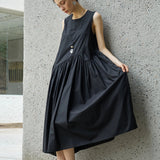 Famecoco Asymmetric Cotton Midi Dress