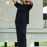 Famecoco Speckled Cotton Tee & Maxi Skirt Set