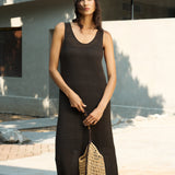 Famecoco Open-Knit Tank Midi Dress