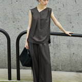 Famecoco Relaxed Linen Blend Tank Top