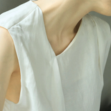 Famecoco Relaxed Linen Blend Tank Top