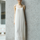 Famecoco Gathered Silk Cami Maxi Dress
