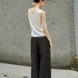 Famecoco Linen-Blend Wide-Leg Pants