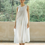 Famecoco Asymmetric Cotton Midi Dress
