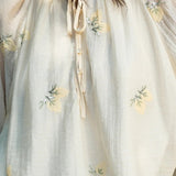 Famecoco Floral Tie-Neck Blouse