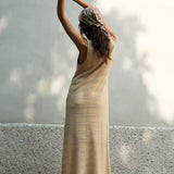 Famecoco Open-Knit Tank Midi Dress