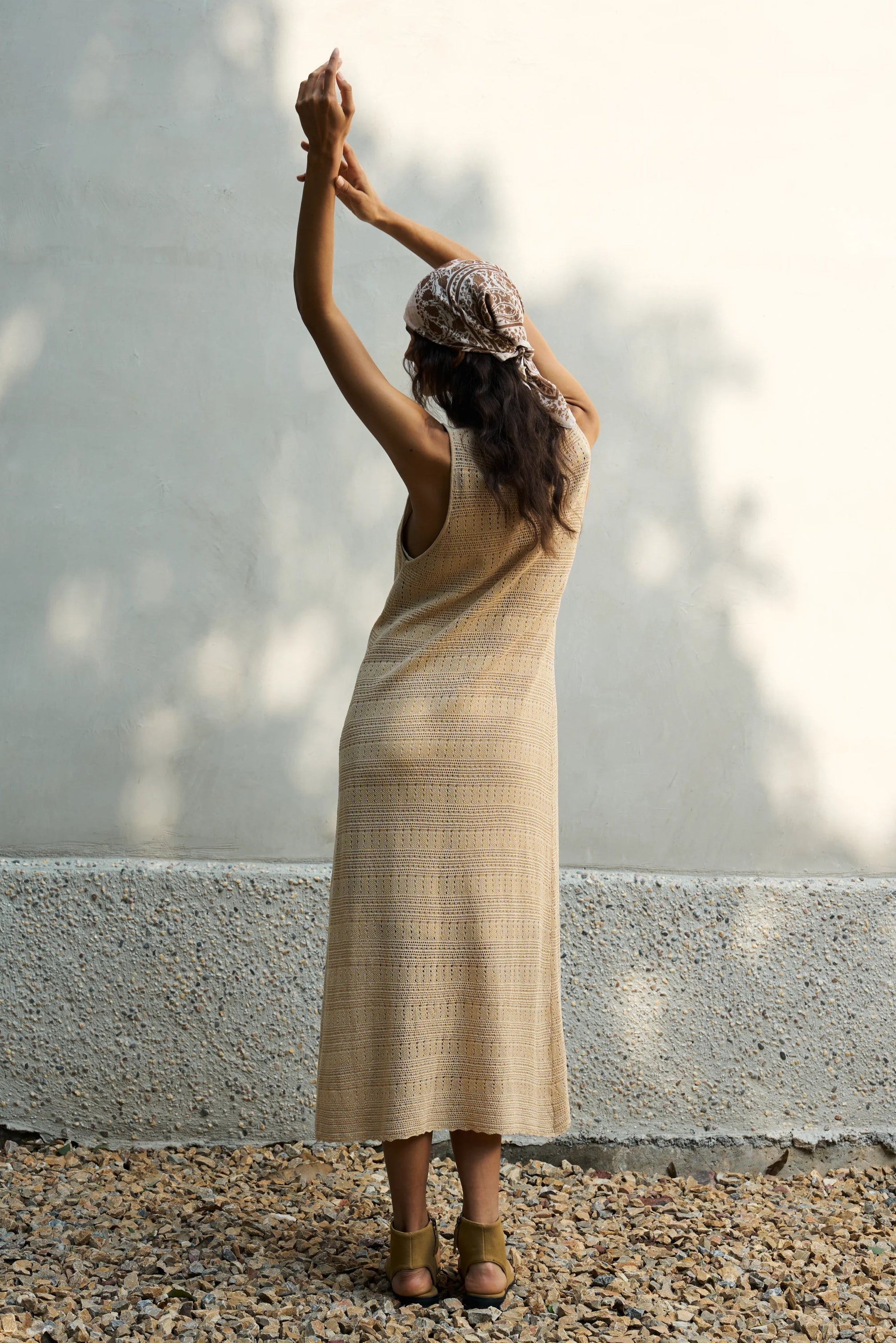 knit tank dress Baltic Born Womens Tove Midi | Copper Fabric Global Organic Textile Standard (aka GOTS) Certified Cotton Stripe Knit Tank Midi Dress