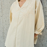 Famecoco Floral Embroidered Cotton Blouse
