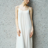 Famecoco Gathered Silk Cami Maxi Dress