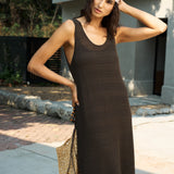Famecoco Open-Knit Tank Midi Dress