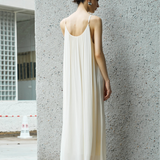 Famecoco Gathered Silk Cami Maxi Dress