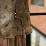 Famecoco Silk Mandarin Collar Sleeveless Top