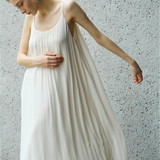Famecoco Gathered Silk Cami Maxi Dress
