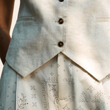 Famecoco V Neck Cotton Linen Vest
