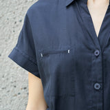 Famecoco Linen Lyocell Shirt Dress