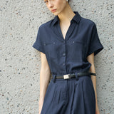 Famecoco Linen Lyocell Shirt Dress
