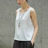 Famecoco Relaxed Satin Tank Top