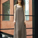 Famecoco Crinkled Layered Maxi Dress
