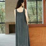 Famecoco Crinkled Layered Maxi Dress