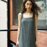 Famecoco Crinkled Layered Maxi Dress