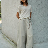 Famecoco Bouclé V-Neck T-Shirt