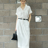 Famecoco Linen Lyocell Shirt Dress