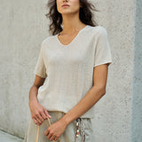 Famecoco Bouclé V-Neck T-Shirt