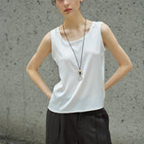 Famecoco Relaxed Satin Tank Top