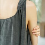 Famecoco Crinkled Layered Maxi Dress