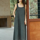 Famecoco Crinkled Layered Maxi Dress