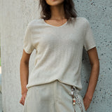 Famecoco Bouclé V-Neck T-Shirt