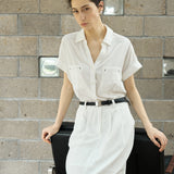 Famecoco Linen Lyocell Shirt Dress